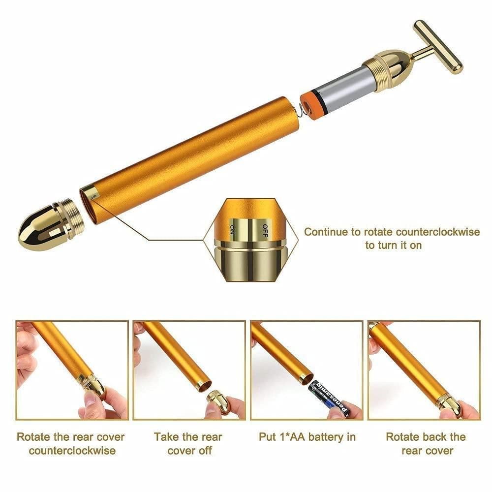 Electric Facial Massage Roller with 24K Gold.