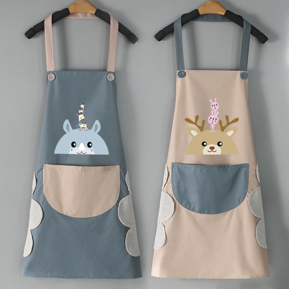 Kitchen Apron  with Big Front Pocket Hand-Wiping