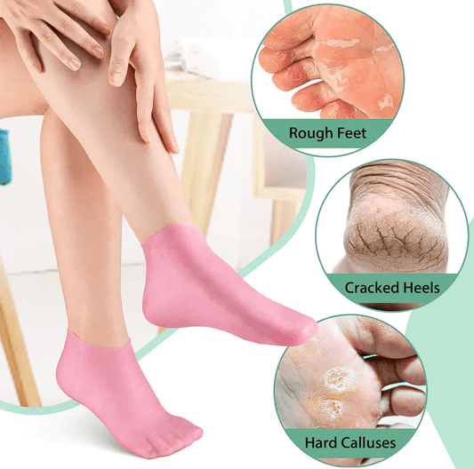 Silicone Gel Heel Socks For Dry Cracked Feet