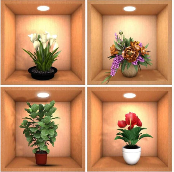 3D Plant Potted Wall Decor Stickers