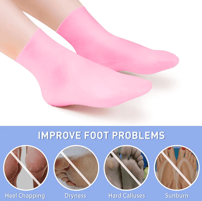 Silicone Gel Heel Socks For Dry Cracked Feet