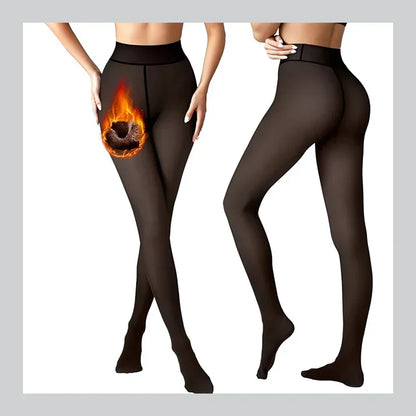 Thermal Fleece Lined High Waisted Translucent Leggings