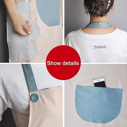 Kitchen Apron  with Big Front Pocket Hand-Wiping