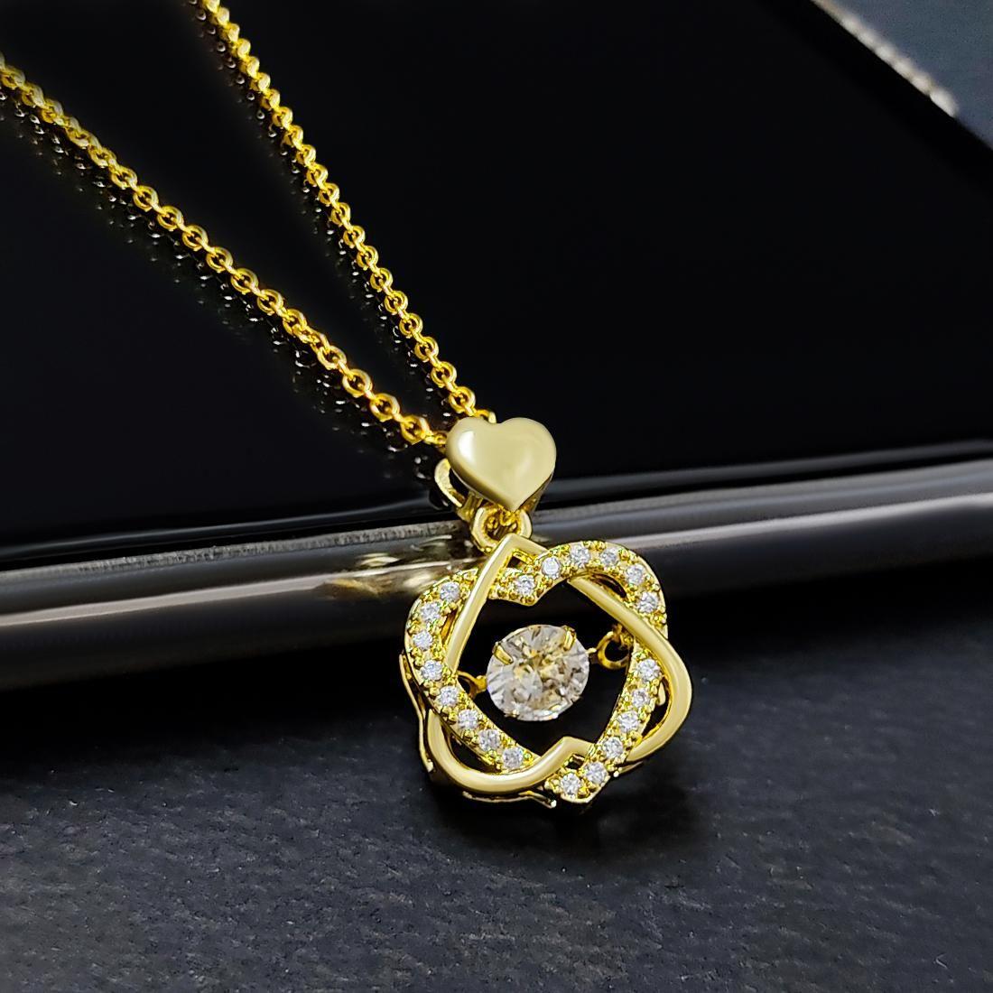 Beautiful American Diamond Pendant With Chain