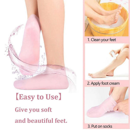 Silicone Gel Heel Socks For Dry Cracked Feet