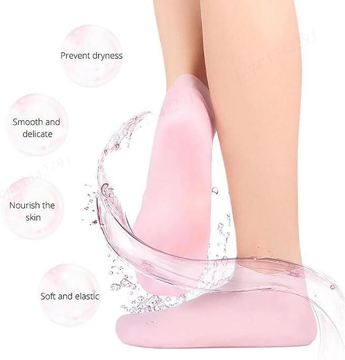 Silicone Gel Heel Socks For Dry Cracked Feet